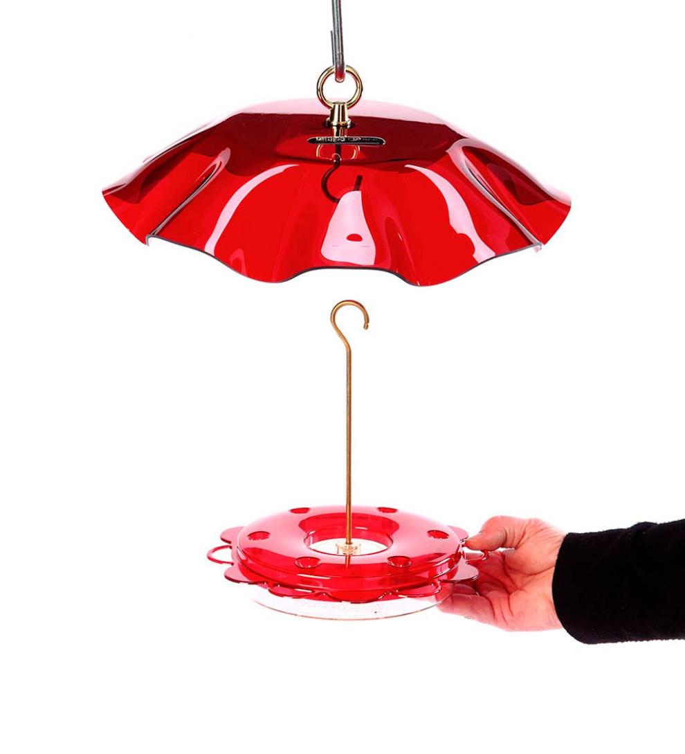 Plow & Hearth Bird Feeders Yard & Garden Hummingbird Feeder With Weather Guard