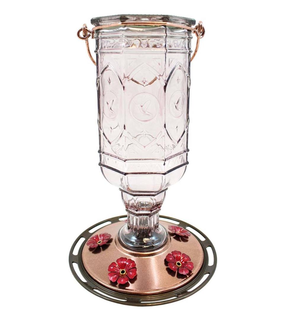 Plow & Hearth Bird Feeders Yard & Garden Jewel Vintage Style 20-Ounce Hummingbird Feeder - Amethyst