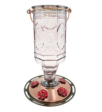 Plow & Hearth Bird Feeders Yard & Garden Jewel Vintage Style 20-Ounce Hummingbird Feeder - Amethyst