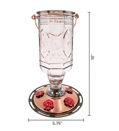 Plow & Hearth Bird Feeders Yard & Garden Jewel Vintage Style 20-Ounce Hummingbird Feeder - Amethyst