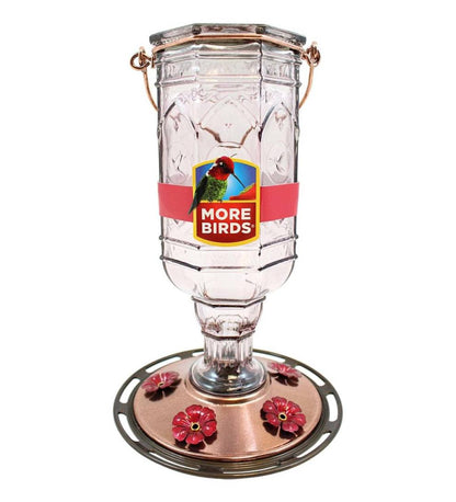 Plow & Hearth Bird Feeders Yard & Garden Jewel Vintage Style 20-Ounce Hummingbird Feeder - Amethyst