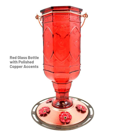 Plow & Hearth Bird Feeders Yard & Garden Jewel Vintage Style 20-Ounce Hummingbird Feeder - Amethyst