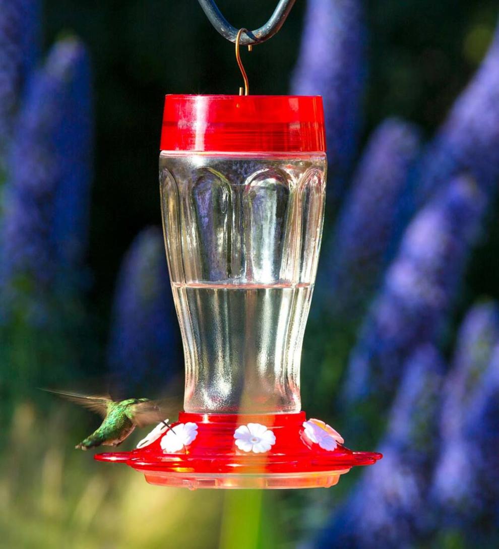 Plow & Hearth Bird Feeders Yard & Garden Jumbo 40-Ounce Hanging Hummingbird Feeder
