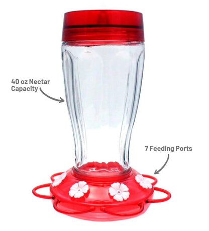 Plow & Hearth Bird Feeders Yard & Garden Jumbo 40-Ounce Hanging Hummingbird Feeder