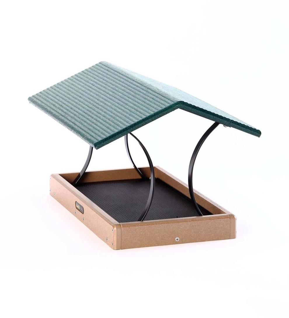 Plow & Hearth Bird Feeders Yard & Garden Large Poly-Lumber Fly-Through Bird Feeder