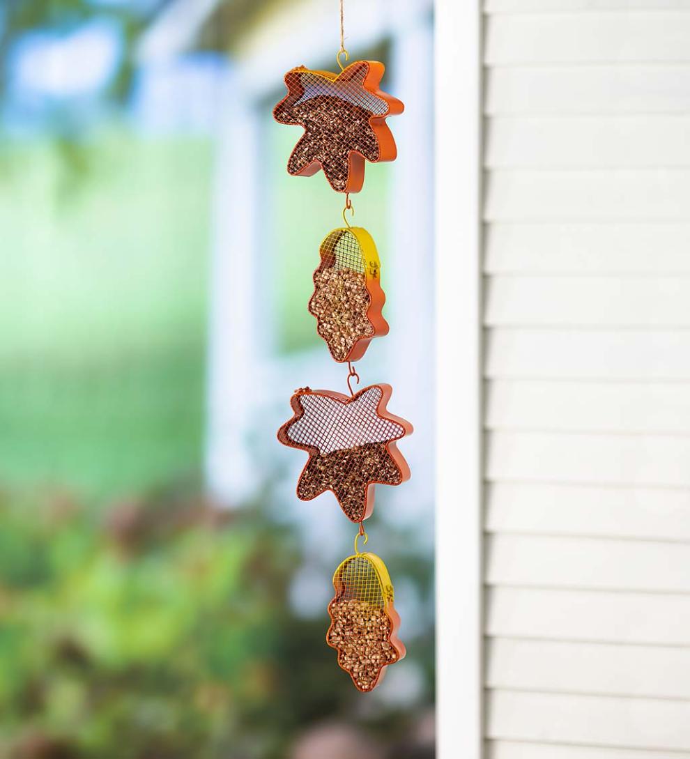 Plow & Hearth Bird Feeders Yard & Garden Mesh Leaves Buffet Bird Feeder