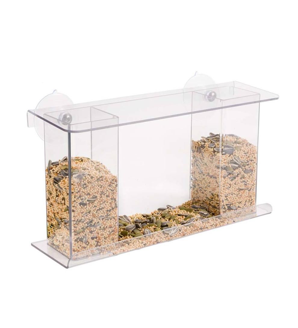 Plow & Hearth Bird Feeders Yard & Garden One-Way Mirror Window Mount Bird Feeder