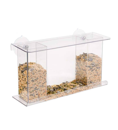 Plow & Hearth Bird Feeders Yard & Garden One-Way Mirror Window Mount Bird Feeder