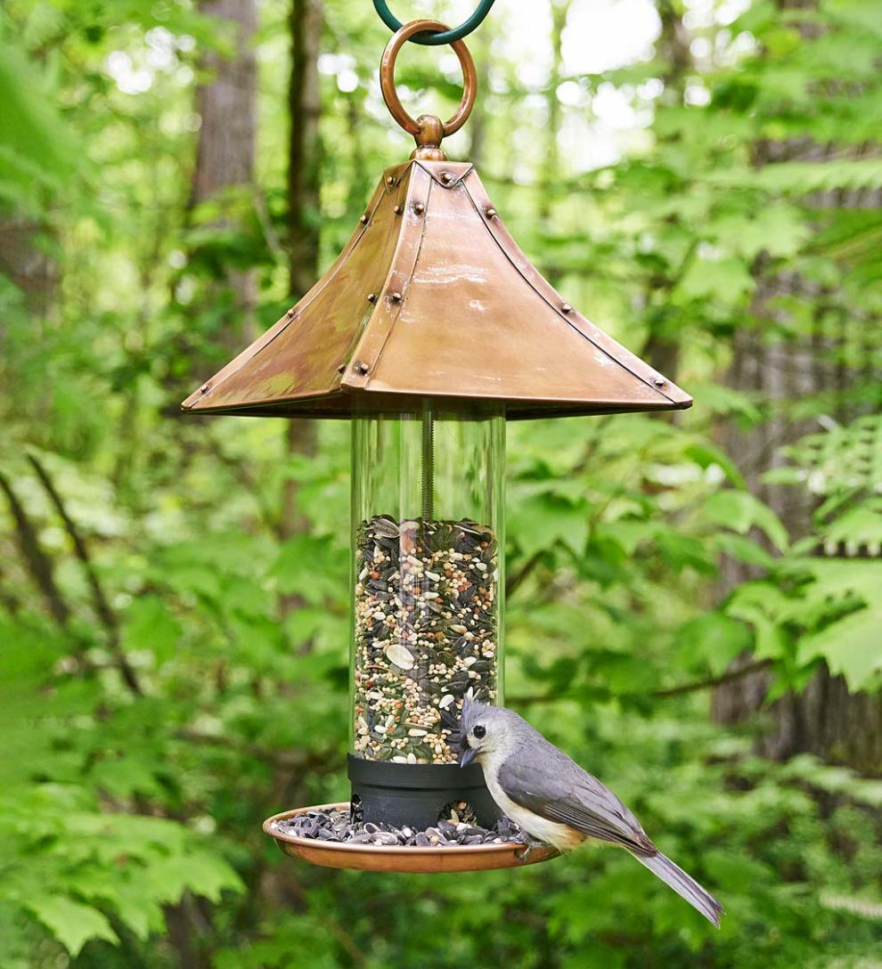 Plow & Hearth Bird Feeders Yard & Garden Palazzo Copper Bird Feeder