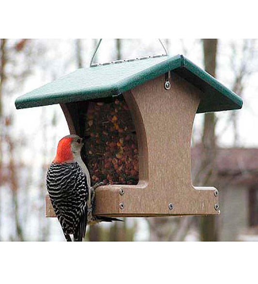 Plow & Hearth Bird Feeders Yard & Garden Recycled Poly-Lumber 2-Sided Hopper Bird Feeder