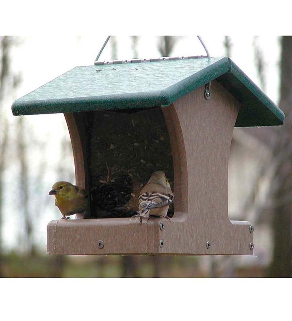 Plow & Hearth Bird Feeders Yard & Garden Recycled Poly-Lumber 2-Sided Hopper Bird Feeder