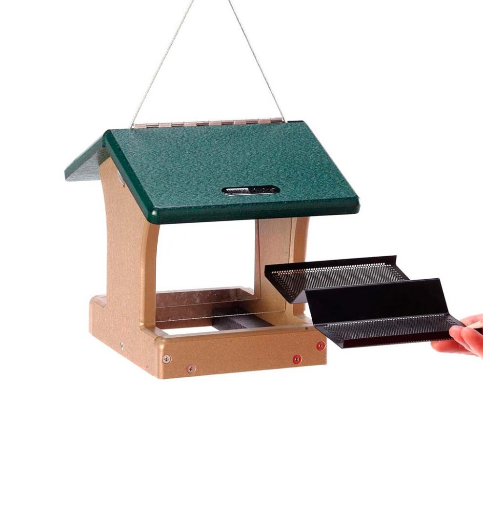 Plow & Hearth Bird Feeders Yard & Garden Recycled Poly-Lumber 2-Sided Hopper Bird Feeder