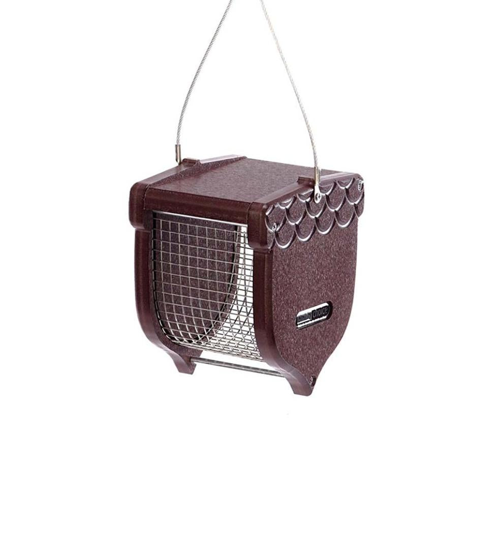 Plow & Hearth Bird Feeders Yard & Garden Recycled Poly-Lumber Acorn-Shaped Peanut Bird Feeder - Brown