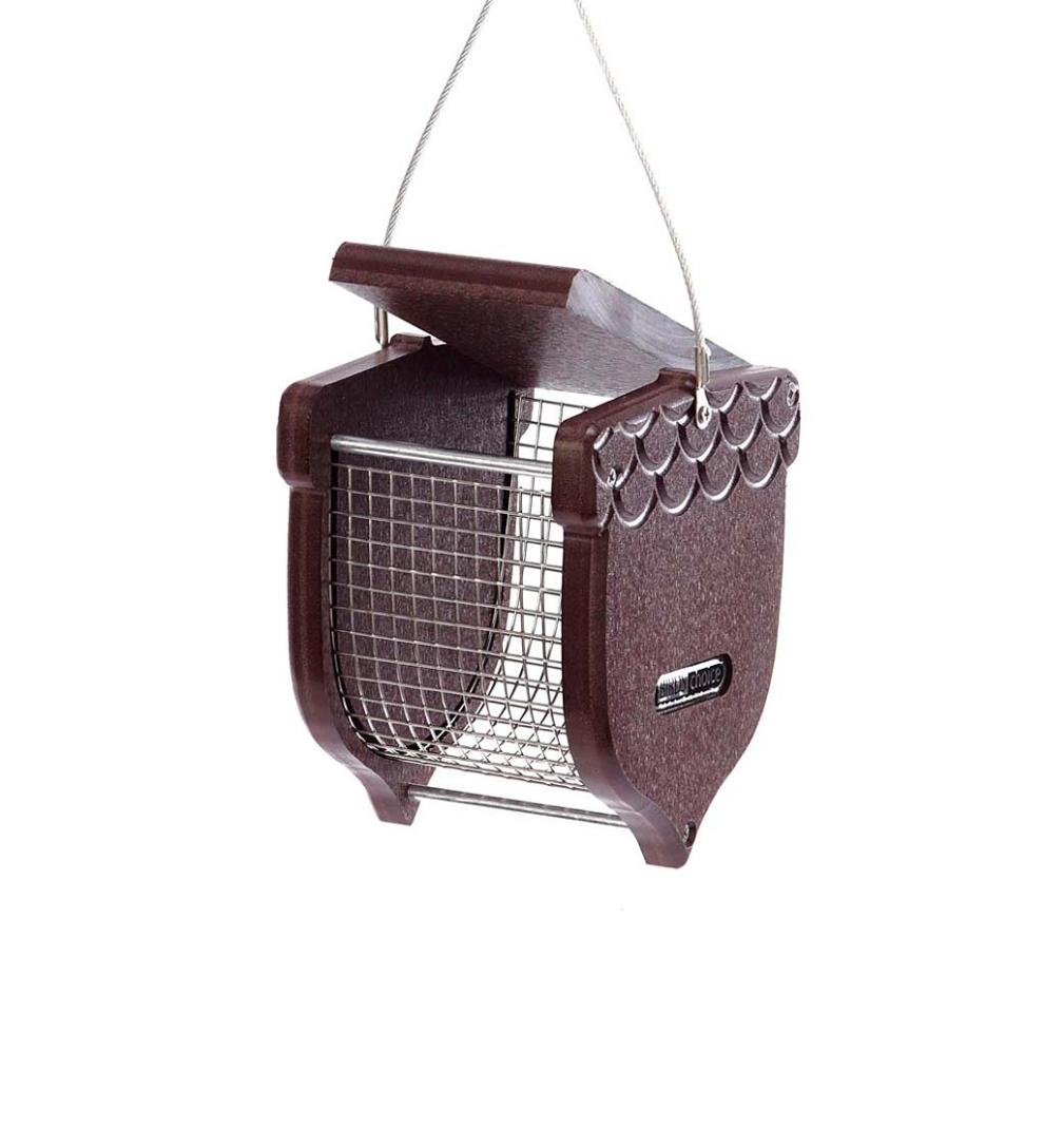 Plow & Hearth Bird Feeders Yard & Garden Recycled Poly-Lumber Acorn-Shaped Peanut Bird Feeder - Brown