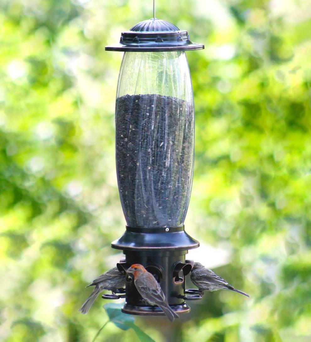 Plow & Hearth Bird Feeders Yard & Garden Squirrel-X6 Squirrel-Resistant Hanging Bird Feeder
