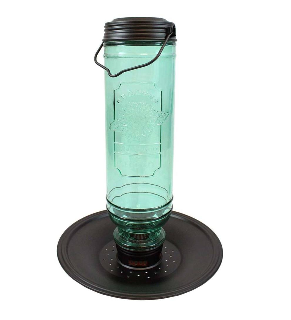 Plow & Hearth Bird Feeders Yard & Garden Vintage-Style Glass And Metal Hanging Songbird Feeder