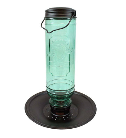 Plow & Hearth Bird Feeders Yard & Garden Vintage-Style Glass And Metal Hanging Songbird Feeder