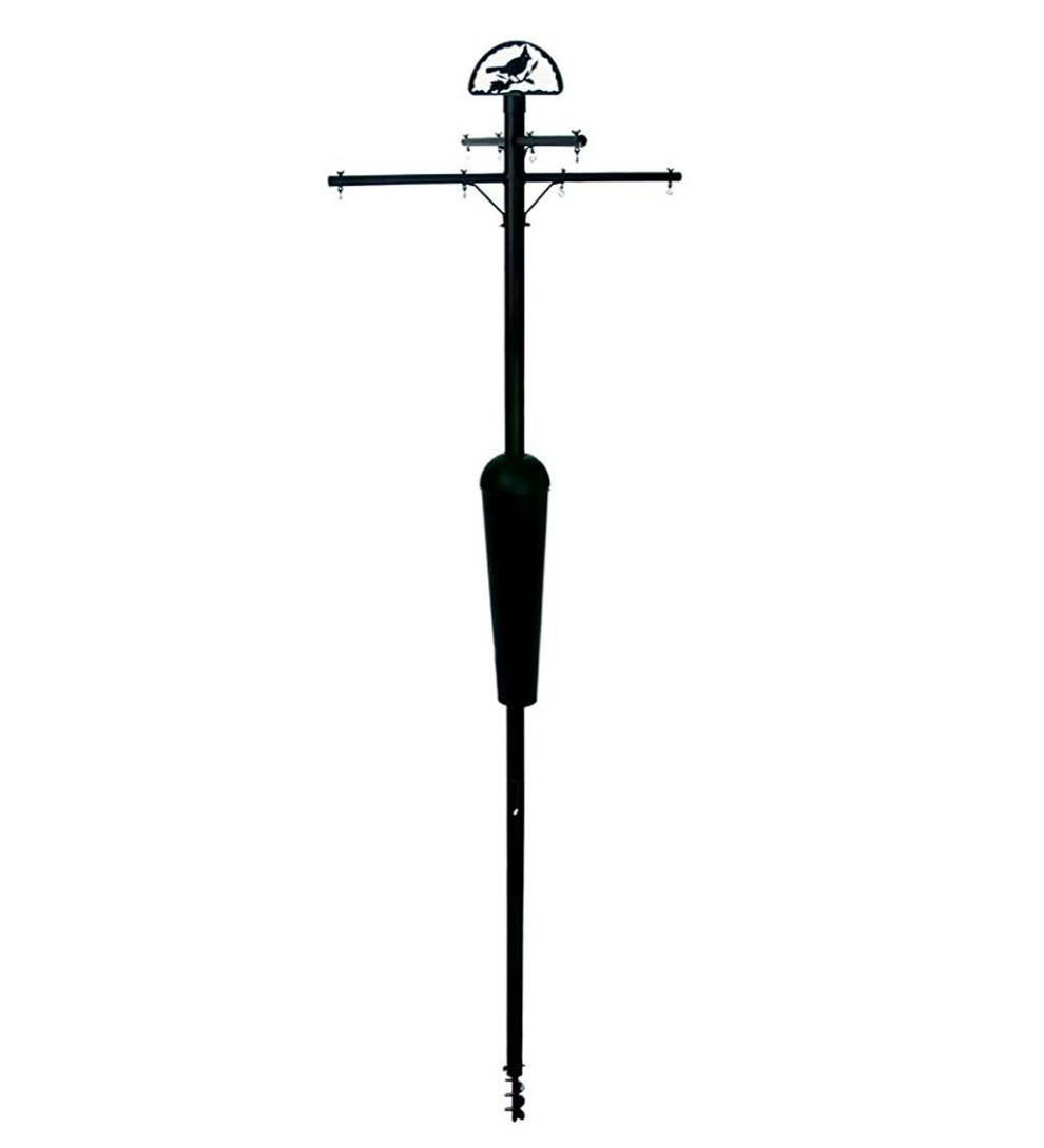 Plow & Hearth Bird Feeders Yard & Garden Weather-Resistant Squirrel Stopper Bird Feeder Display And Plant Stand - Black