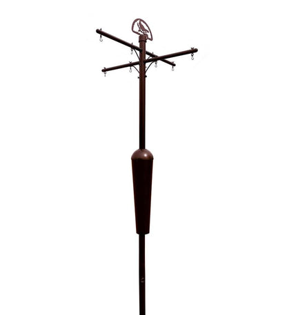 Plow & Hearth Bird Feeders Yard & Garden Weather-Resistant Squirrel Stopper Bird Feeder Display And Plant Stand - Black