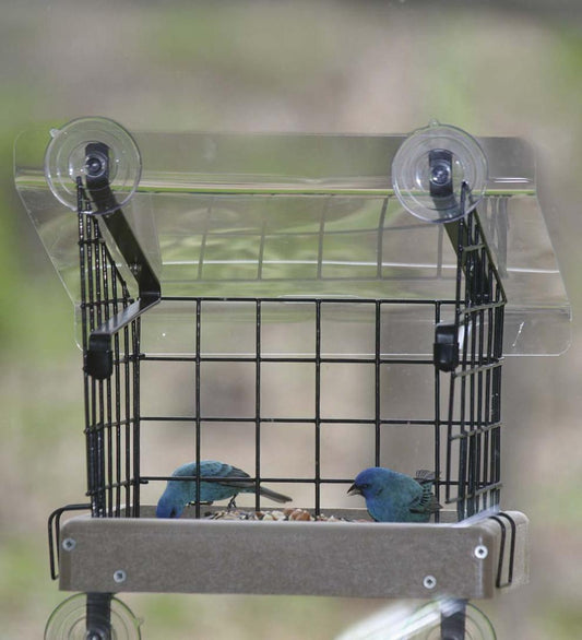 Plow & Hearth Bird Feeders Yard & Garden Window-Mount Platform Bird Feeder Kit