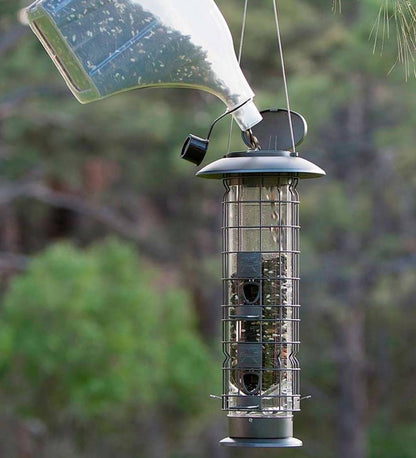 Plow & Hearth Bird Feeders Yard & Garden X4 Squirrel-Resistant Tube Bird Feeder