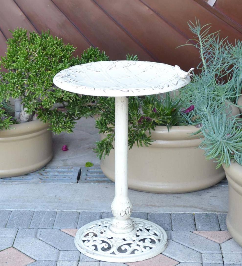 Plow & Hearth Birdbaths Yard & Garden English Ivy Metal Birdbath - Copper Rust