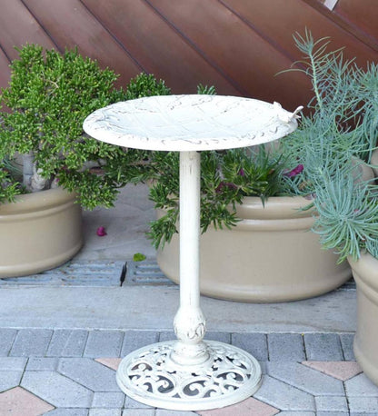 Plow & Hearth Birdbaths Yard & Garden English Ivy Metal Birdbath - Copper Rust