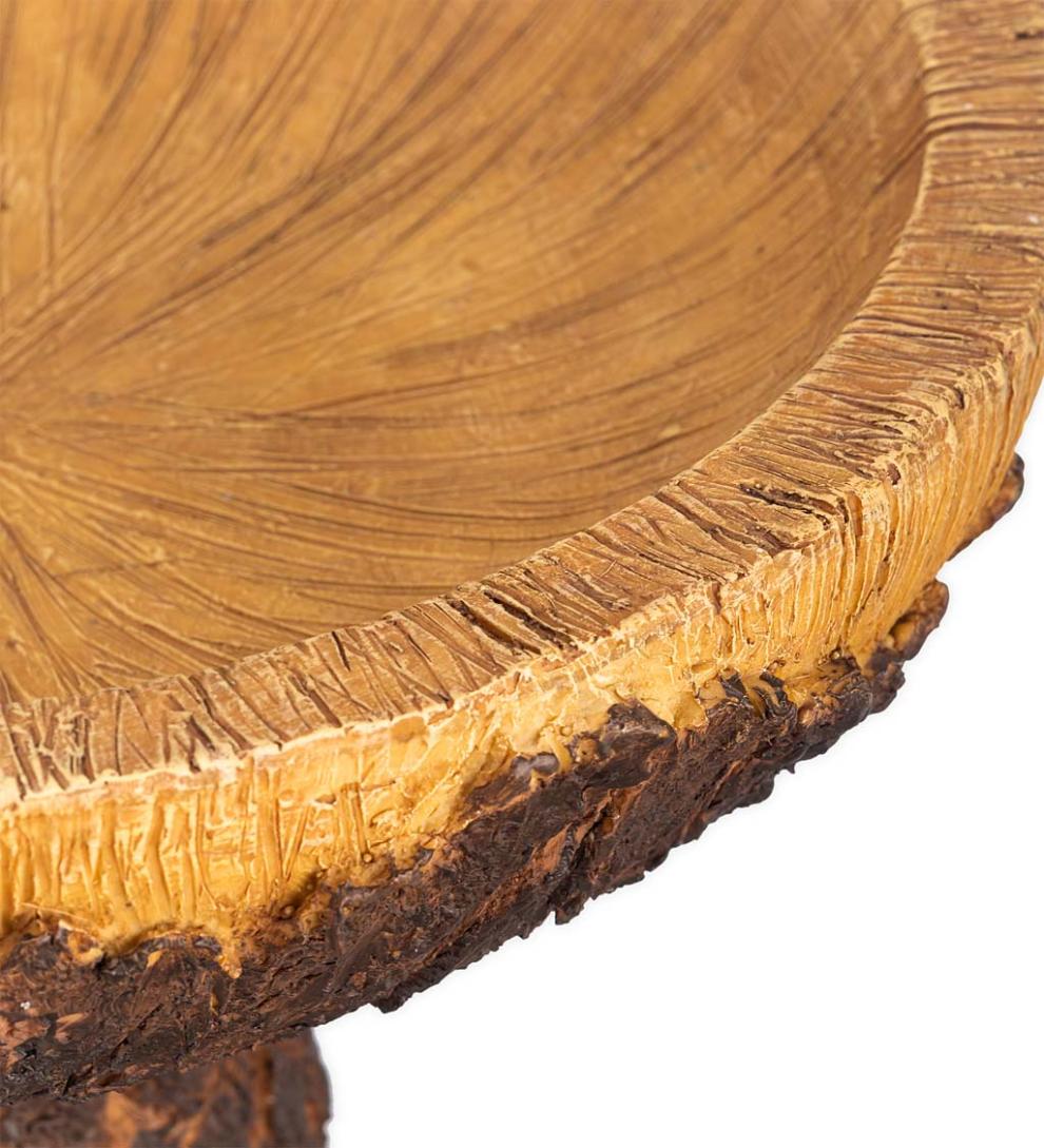 Plow & Hearth Birdbaths Yard & Garden Forty Winks Tree Stump Birdbath With Cat And Bluebirds
