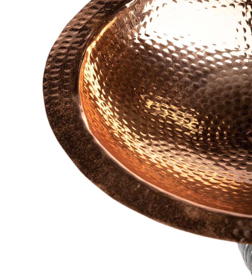 Plow & Hearth Birdbaths Yard & Garden Hammered Copper Basin Birdbath With Stake