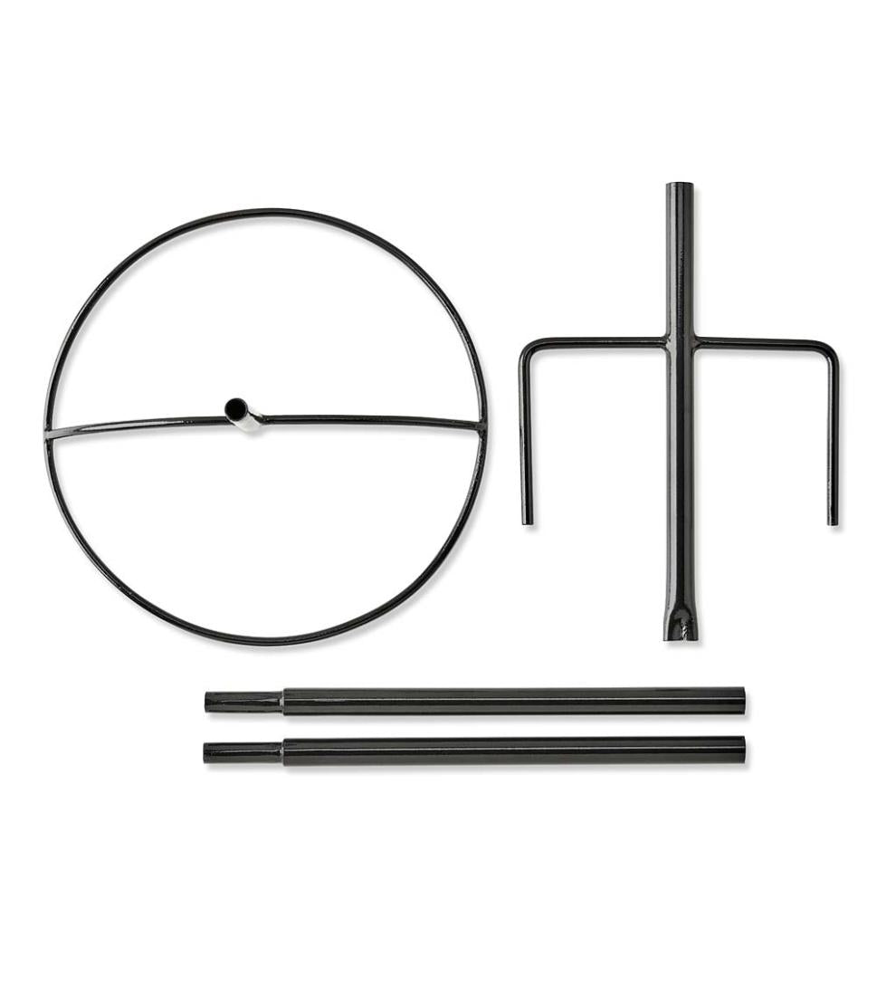 Plow & Hearth Birdbaths Yard & Garden Pure Copper Birdbath On Powder-Coated Steel Pole With Sturdy Three-Prong Stake