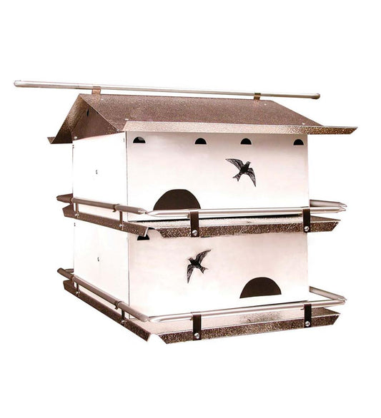 Plow & Hearth Birdhouses Yard & Garden 4-Room Purple Martin Birdhouse With Suites And Starling-Resistant Openings
