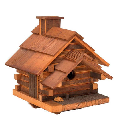 Plow & Hearth Birdhouses Yard & Garden Conestoga Log Cabin Birdhouse, Made In Usa