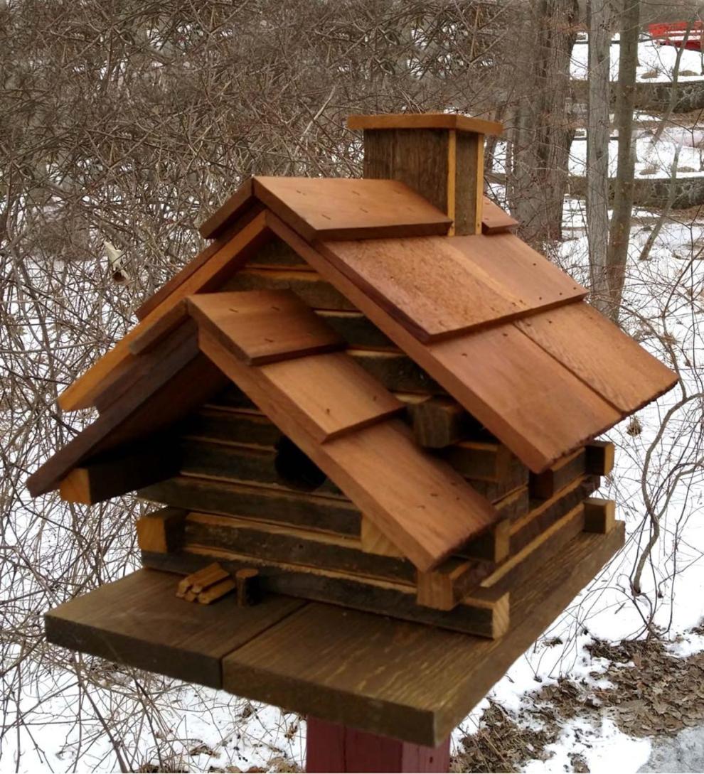 Plow & Hearth Birdhouses Yard & Garden Conestoga Log Cabin Birdhouse, Made In Usa
