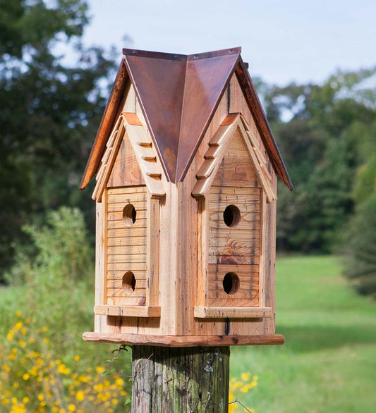 Plow & Hearth Birdhouses Yard & Garden Cypress And Copper Mansion Birdhouse - Copper
