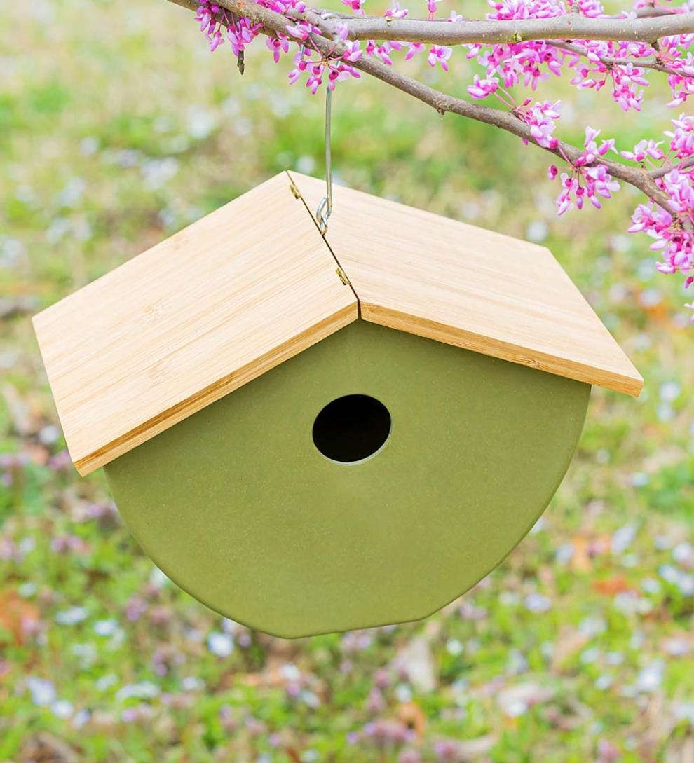 Plow & Hearth Birdhouses Yard & Garden Full Circle Eco Conscious Hanging Bird House