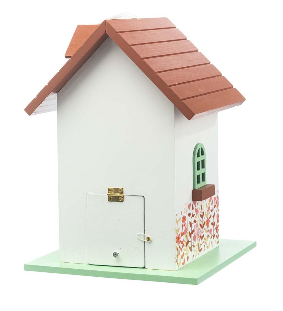 Plow & Hearth Birdhouses Yard & Garden Hand-Painted Blessed Birdhouse With Floral Details