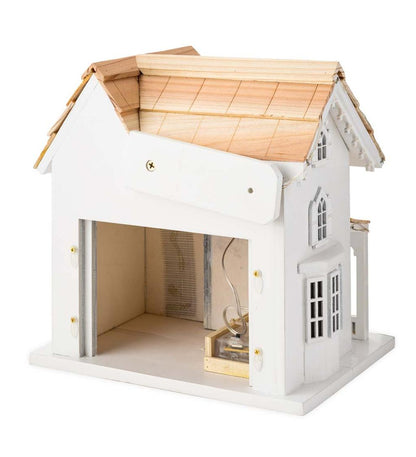 Plow & Hearth Birdhouses Yard & Garden Madison Farmhouse Lighted Birdhouse And Pedestal Pole Set