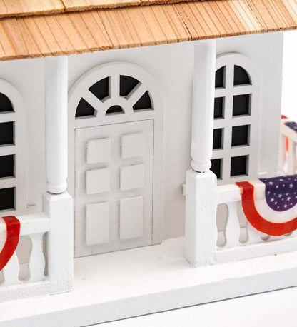 Plow & Hearth Birdhouses Yard & Garden Patriotic Birdhouse With Americana Bunting And Pedestal Pole Set
