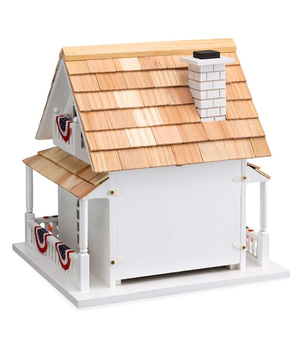 Plow & Hearth Birdhouses Yard & Garden Patriotic Birdhouse With Americana Bunting And Pedestal Pole Set