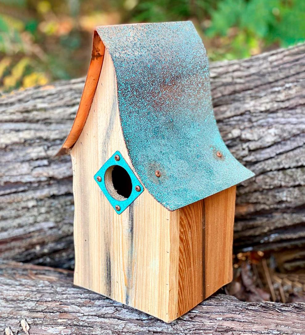 Plow & Hearth Birdhouses Yard & Garden Shady Shed Cypress Birdhouse - Green