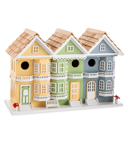 Plow & Hearth Birdhouses Yard & Garden Springfield Row Triple Birdhouse With Shingled Roof