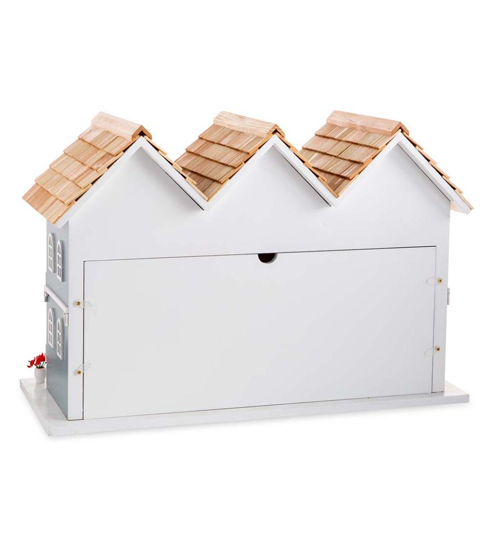 Plow & Hearth Birdhouses Yard & Garden Springfield Row Triple Birdhouse With Shingled Roof