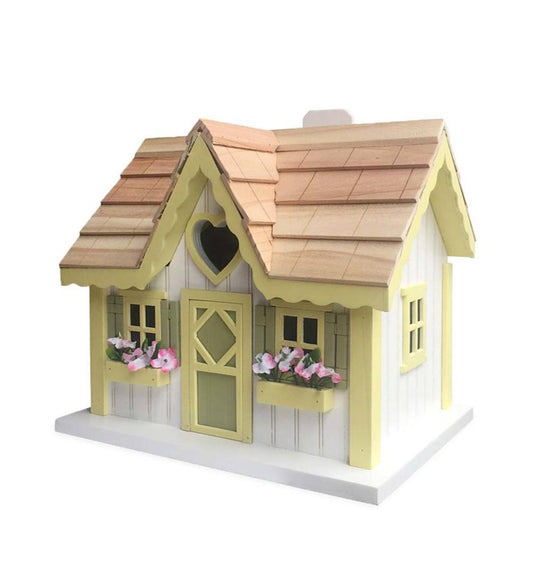 Plow & Hearth Birdhouses Yard & Garden Sweetheart Cottage Birdhouse - Yellow
