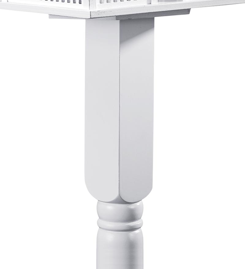 Plow & Hearth Birdhouses Yard & Garden Turned Wood Pedestal Pole For Birdhouse/Feeder With Ground Auger - White