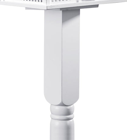 Plow & Hearth Birdhouses Yard & Garden Turned Wood Pedestal Pole For Birdhouse/Feeder With Ground Auger - White