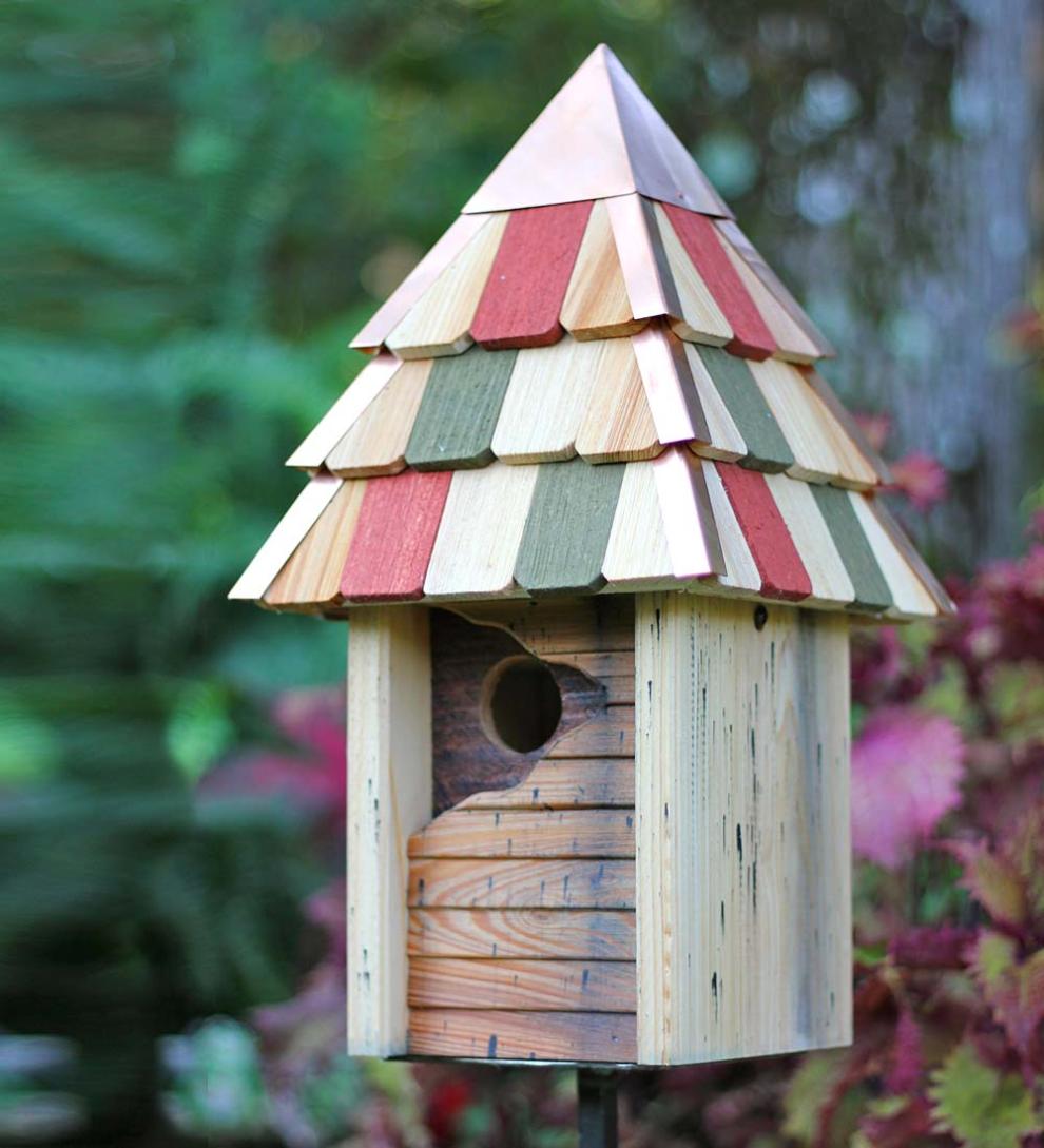 Plow & Hearth Birdhouses Yard & Garden Vintage Gatehouse Cypress Birdhouse