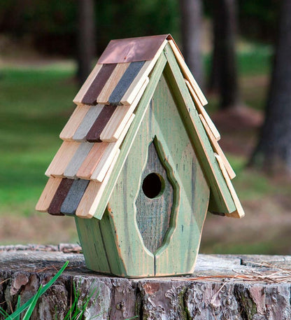 Plow & Hearth Birdhouses Yard & Garden Vintage Wren Birdhouse - Blue