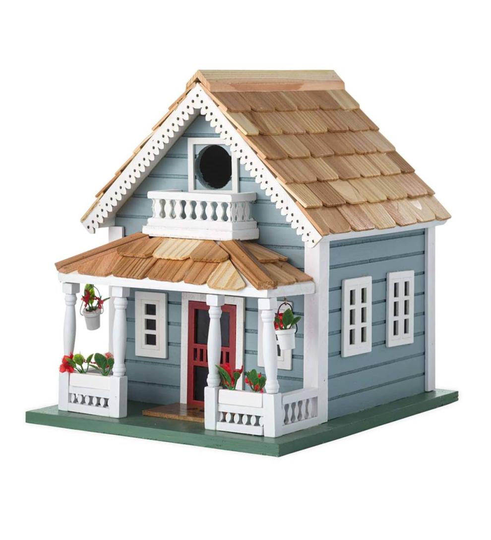 Plow & Hearth Birdhouses Yard & Garden Welcome Home Wooden Birdhouse And Pedestal Pole Set