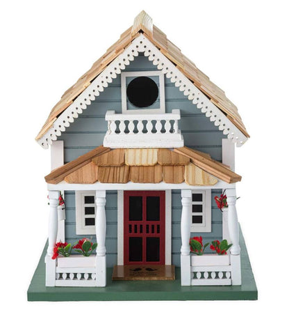 Plow & Hearth Birdhouses Yard & Garden Welcome Home Wooden Birdhouse And Pedestal Pole Set
