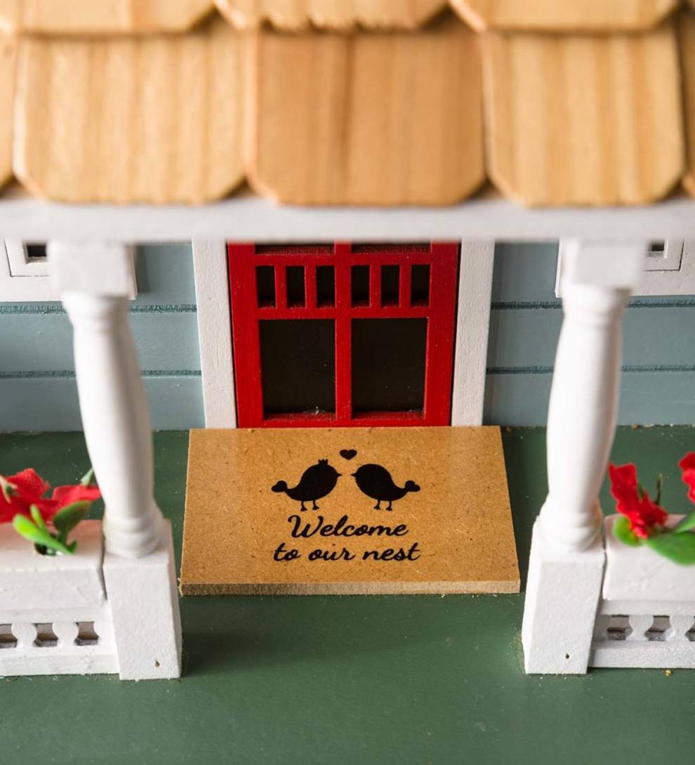 Plow & Hearth Birdhouses Yard & Garden Welcome Home Wooden Birdhouse And Pedestal Pole Set